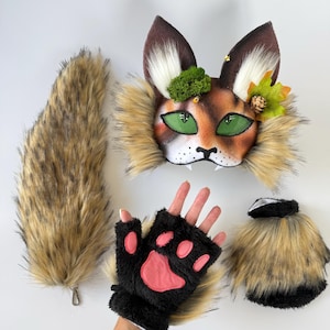 Forest Therian Mask
Tree Leaf Accessory
Forest Cat Mask Gift
Gift for Daughter
Brown White Gray col
teen birthday gifts
Pine Cone Accessory
Fluffy Cat Tail
TikTok Video Mask
Rare Therian Set
Animal cosplay
Christmas present
Therian Gear