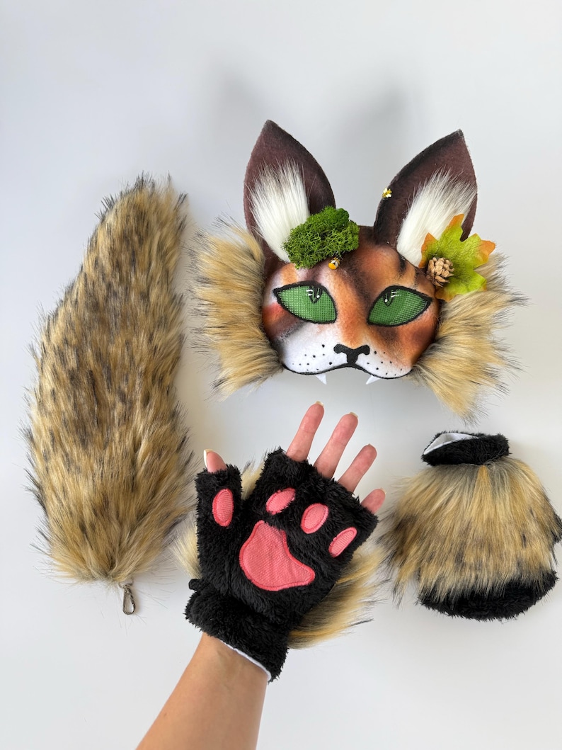 Forest Therian Mask
Tree Leaf Accessory
Forest Cat Mask Gift
Gift for Daughter
Brown White Gray col
teen birthday gifts
Pine Cone Accessory
Fluffy Cat Tail
TikTok Video Mask
Rare Therian Set
Animal cosplay
Christmas present
Therian Gear