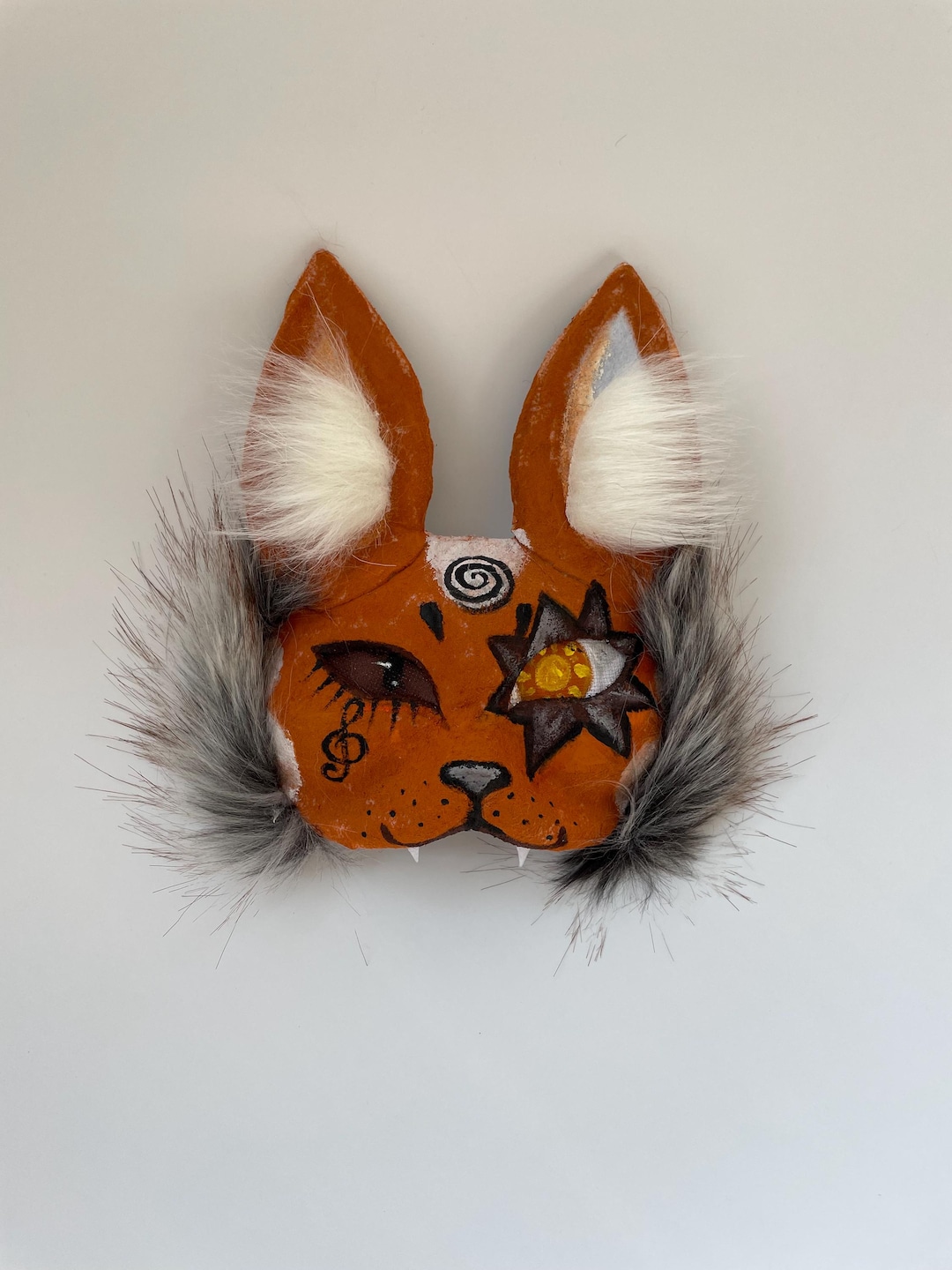Cheap Therian Mask for Cat Lovers | Rust Orange Cat Mask | Animal ...