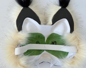 ベージュの獣人リンクスマスク｜ふわふわの尻尾付き｜高品質コスプレ
