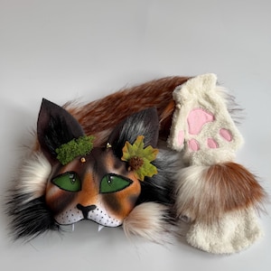 Forest Therian Mask
Tree Leaf Accessory
Forest Cat Mask Gift
Gift for Daughter
Brown White Gray col
teen birthday gifts
Pine Cone Accessory
Fluffy Cat Tail
TikTok Video Mask
Rare Therian Set
Animal cosplay
Christmas present
Therian Gear