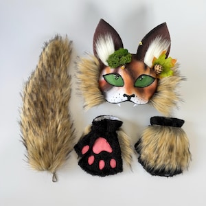 Forest Therian Mask
Tree Leaf Accessory
Forest Cat Mask Gift
Gift for Daughter
Brown White Gray col
teen birthday gifts
Pine Cone Accessory
Fluffy Cat Tail
TikTok Video Mask
Rare Therian Set
Animal cosplay
Christmas present
Therian Gear
