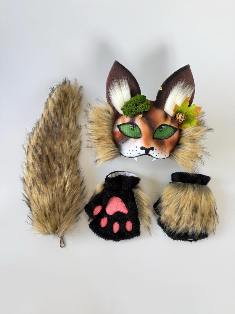 Forest Therian Mask
Tree Leaf Accessory
Forest Cat Mask Gift
Gift for Daughter
Brown White Gray col
teen birthday gifts
Pine Cone Accessory
Fluffy Cat Tail
TikTok Video Mask
Rare Therian Set
Animal cosplay
Christmas present
Therian Gear