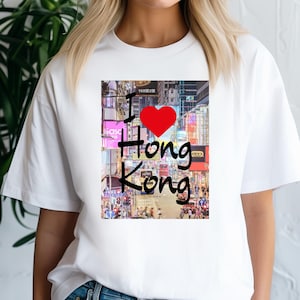 Hong Kong Tshirt, I heart Shirt, I love Hong Kong Tee, Travel Lover Gift, Fathers Day Gift, City Streetwear Shirt, Hong Kong Graphic Tee