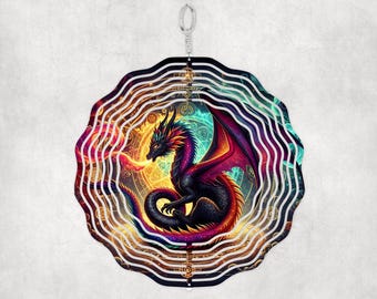 Mystical Dragon Wind Spinner Png, Sublimation Wind Spinner, Outdoor Wind Spinner