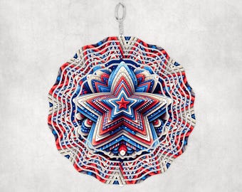 Amerikanische Flagge Stern Windspiel Sublimation, Outdoor Windspiel Design, Windspiel Download, amerikanische Flagge png, Garten Windspiel png