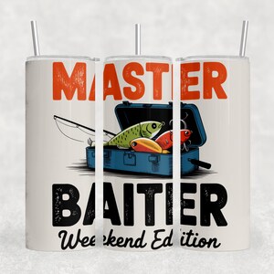 Master Baiter Tumbler Wrap png, Father&#39;s Day Tumbler Wrap png, Fishing Tumbler wrap, Dad Tumbler Wrap, Fishing Mom Tumbler Wrap
