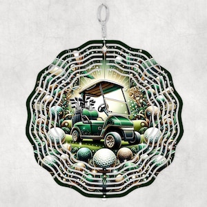 Golf Cart Windspiel, Sublimations Windspiel, Golf Windspiel, Garten Windspiel