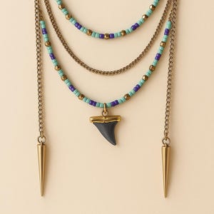 Custom Beaded Shark Tooth Necklace