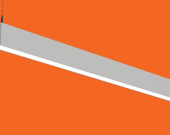 May include: A white rectangular pendant light fixture with a silver finish hangs from the ceiling. The light fixture is suspended by a thin wire. The fixture is 2.25 inches wide and 1.875 inches tall.