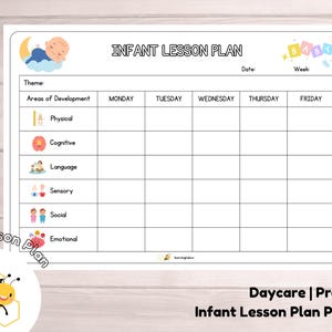 Simple Weekly Lesson Plan Template-Infant Daycare Montessori Baby Lesson Planner Learning Through Play Digital Download PDF file printable
