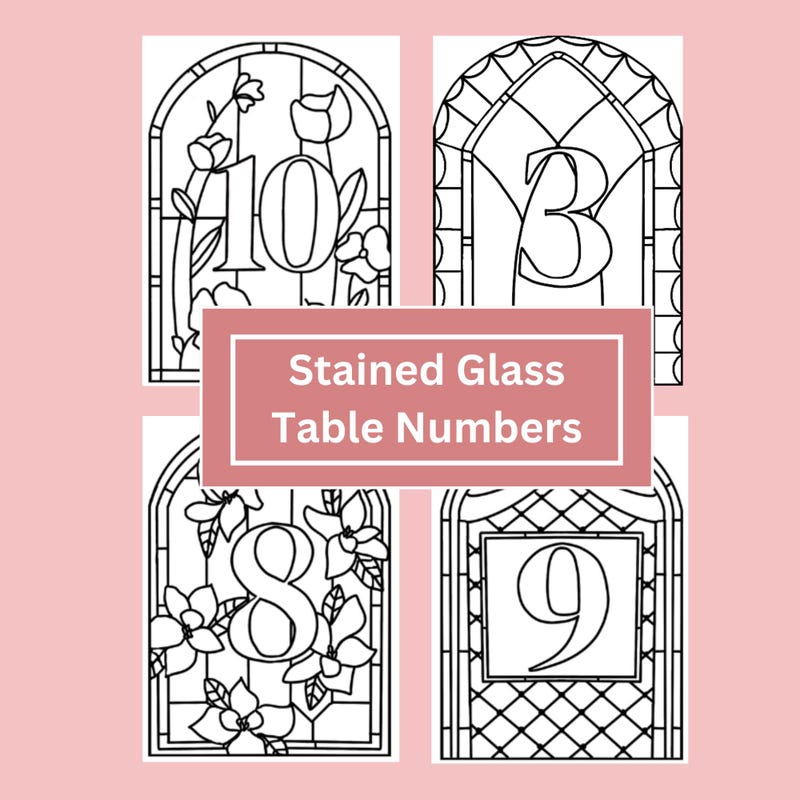 Stained Glass Templates Table Numbers - Etsy