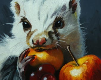 12x12 Print of oil painting - 'Bite Me' -  by kim Dow