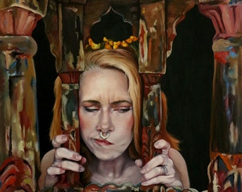 Prick - 19x15" original oil figurative portrait painting by Kimberly Dow