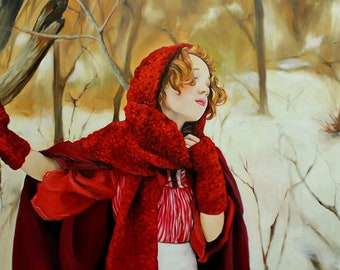 36x18" print of 'Linger' narrative figurative portrait painting  by Kimberly Dow
