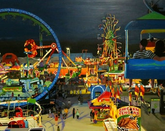 State Fair Original Oil Painting on Panel, Kimberly Dow Art (31x42)