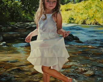 Crown Of Glory original oil classical portrait narrative figurative painting by Kimberly Dow