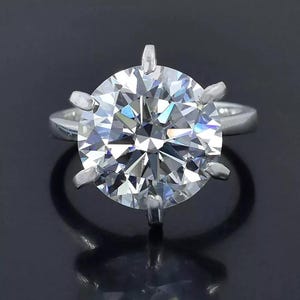 Certified 8.50 Ct F VS1 White Round Cut Diamond 925 Silver Ring Handmade Luxury Gift for Her
