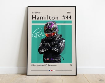 Lewis Hamilton Poster, Formula 1 Driver Mercedes - AMG Petronas, F1 Poster, Gift for F1 Fans, Formula One Poster, F1 Print