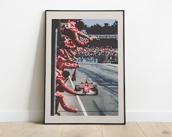 Michael Schumacher Poster, Ferrari 2002 Print, German GP, Formula 1 Print, F1 Racing Poster, F1 Fan Gift, Formula One Poster, Sports Poster