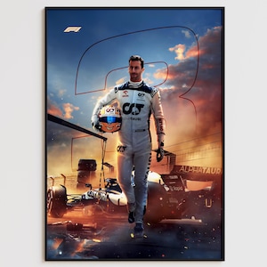 Daniel Ricciardo Poster, Scuderia AlphaTauri F1, Formula 1 Print, F1 Racing Poster, Gift for F1 Fans, Formula One Poster