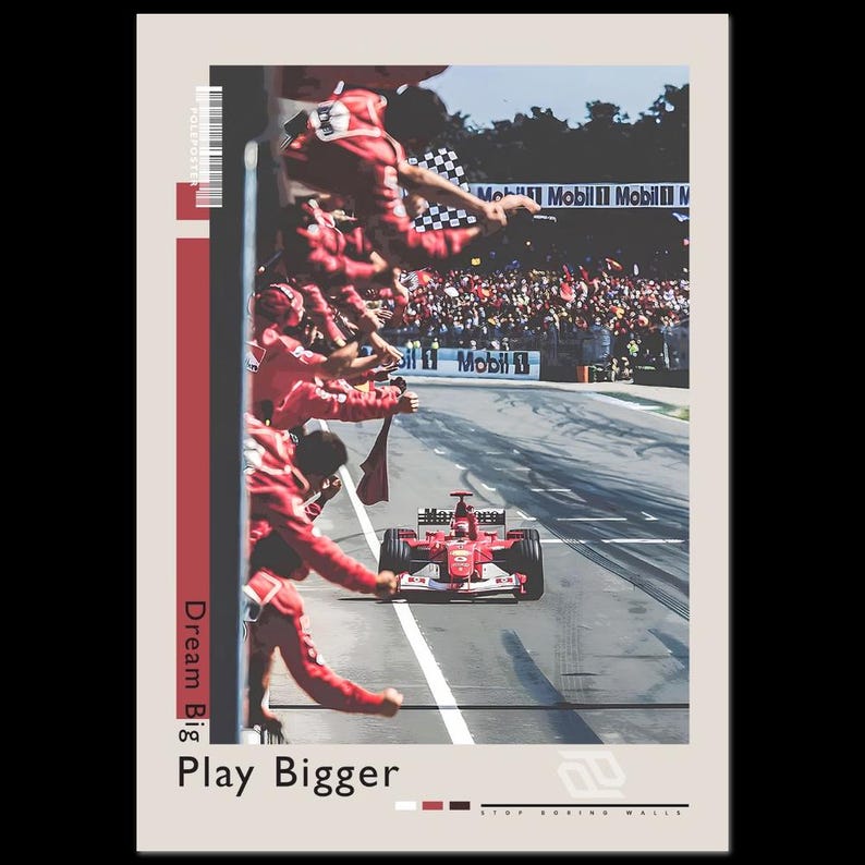 Michael Schumacher Poster, Ferrari 2002 Druck, Deutscher GP, Formel 1 Druck, F1 Rennposter, Geschenk für F1-Fans, Formel-1-Poster, Sportposter Bild 10