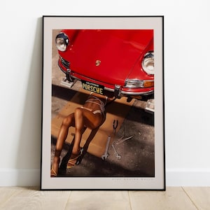 Vintage Porsche Poster, Vintage Porsche Print, Porsche Wall Art, Vintage Car Poster, Old Porsche Poster, Classic Car Wall Art, Porsche 911
