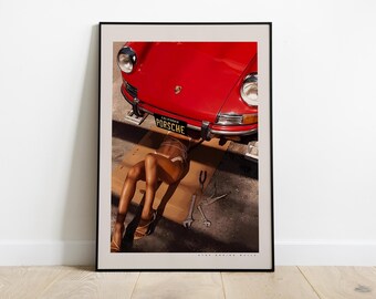 Vintage Porsche Poster, Vintage Porsche Print, Porsche Wall Art, Vintage Car Poster, Old Porsche Poster, Classic Car Wall Art, Porsche 911