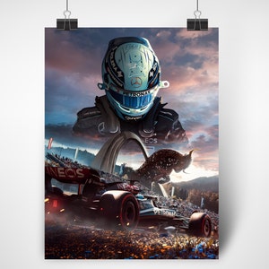Poster di George Russell, Vincitore GP dell'Austria 2024 con Mercedes - AMG Petronas, F1 Poster, Regalo per Fan F1, Formula Uno Poster