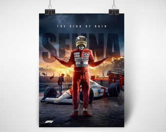 Ayrton Senna Poster, Marlboro Honda Single Seater, Formula 1 Print, F1 Fan Gift, F1 Poster, ayrtonsenna