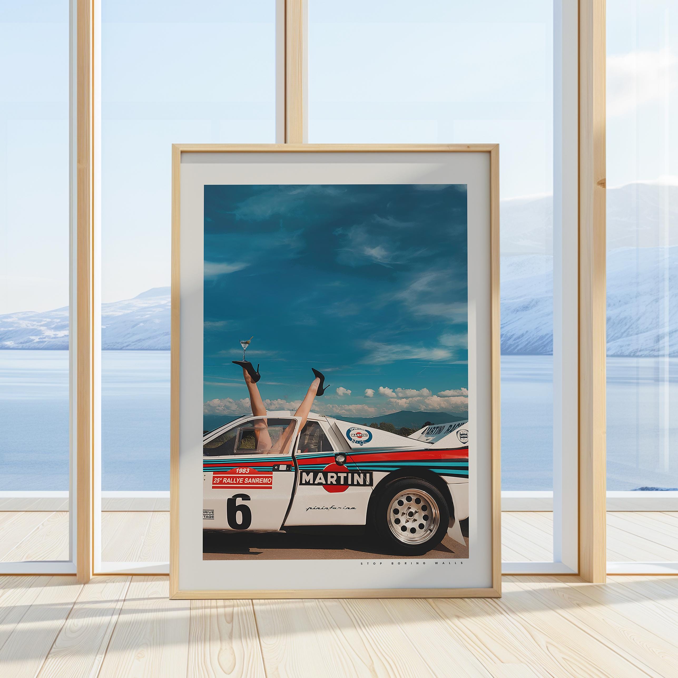 Affiche Voiture Rallye Martini Lancia Delta – Poster Vintage WRC, Déco Murale
