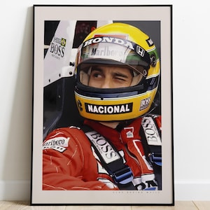 Ayrton Senna Poster, Poster di Formula Uno, Poster di corse di F1, Sport motoristici, Poster di Formula 1, Regali di Formula 1