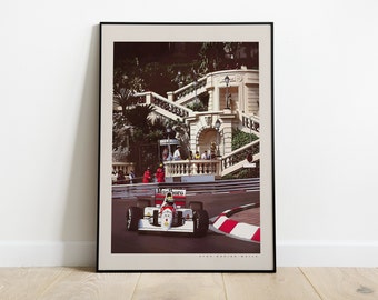 Ayrton Senna Poster, 1989 Monaco GP McLaren MP4/5 Print, Formula 1 Print, F1 Racing Poster, F1 Fan Gift, Formula One Poster, Sports Poster