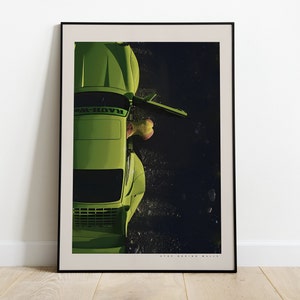 Poster Porsche 930, Poster di Auto d'Epoca, Porsche 930 Print, Regalo per Appassionati di Porsche, Poster Auto Porsche, Automotive Art