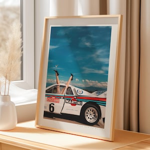 Póster de Martini Lancia Delta, Impresión de coche de rally, Póster de rally vintage, Impresión de carreras de Martini, Póster de Marlboro, Arte mural del WRC