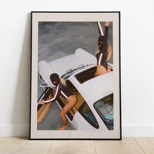 Porsche Bad Girl Poster,  Vintage Porsche Print, Porsche Wall Art, Vintage Car Poster, Old Porsche Poster, Classic Car Wall Art, Porsche 911