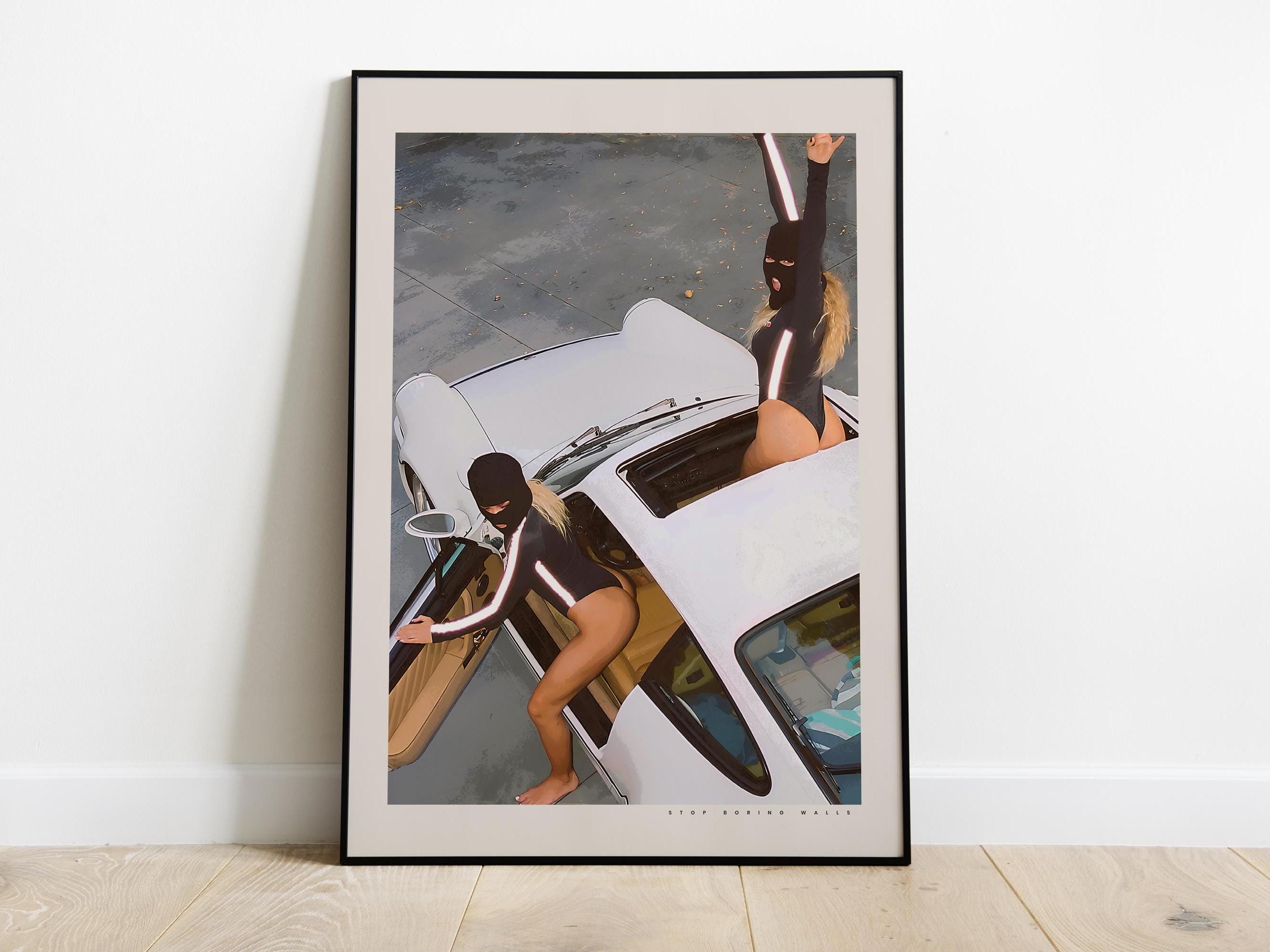 Porsche Bad Girl Poster, Vintage Porsche Print, Porsche Wall Art, Vintage Car Poster, Old Porsche Poster, Classic Car Wall Art, Porsche 911