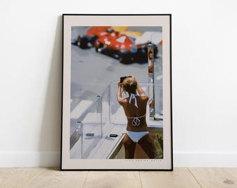 Vintage Formel 1 Monaco GP Poster, Ferrari Poster, F1 Monaco, F1 Poster, Formel 1 Druck, Geschenk für Formel 1 Fans