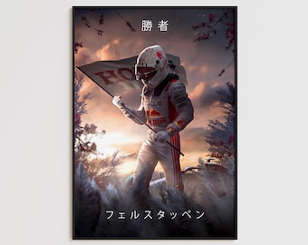 Max Verstappen Poster, 2025 Japanese GP Winner with Red Bull, F1 Wall Art Print, Ideal Gift for Formula 1 Fans