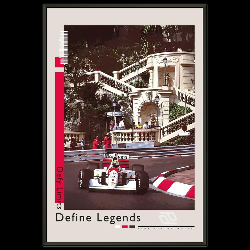 ◆アイルトンセナ F1 モナコGP オフィシャルポスター　1989年 アイルトン・セナのポスター、1989年モナコGPマクラーレンMP4/5