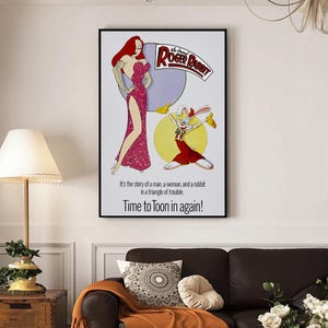 Who Framed Roger Rabbit Movie Poster, Retro Home Decor, Wall Art ...