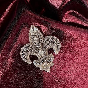 Handmade Crystal Fleur,Lis Brooch ,Elegant Beaded Royal Lily Pin