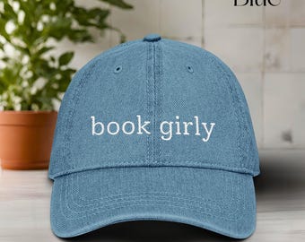 Embroidered Denim Hat, Book Girly Vintage Style Cap