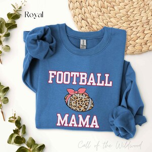 Football Mama Sweatshirt - Sports Mom Crewneck Jumper - Team Spirit Pullover Top - Mother&#39;s Day Gift - Game Day Gear