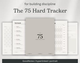 75 Hard Challenge Digital Planner: Tracker PDF con collegamenti ipertestuali (GoodNotes, iPad)
