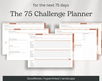 75 dagen challenge-tracker | Fitnessdoelplanner | Hard, zacht (digitale download)