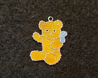 Vintage Sterling and Enamel Teddy Bear Charm