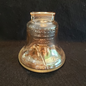 Vintage Anchor Hocking Carnival Glass Liberty Bell Bicentennial Bank