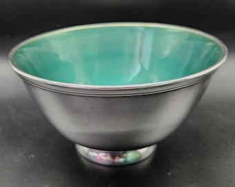 Towle Green Enamel Silverplate Bowl