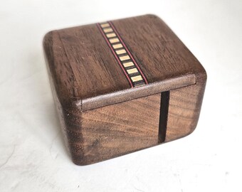 Vintage Heartwood Creations Inlaid Sliding Lid Stamp Roll Box